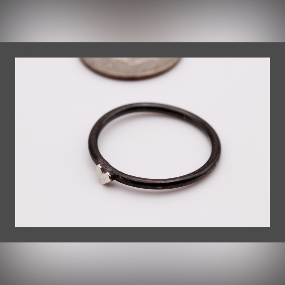 Sterling Silver Tiny Heart Ring Size 7.5 | Minimalist Stackable | Handmade - NWT - Picture 8 of 15
